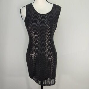 Esley Black Sequins Sleeveless‎ Dress | SMALL